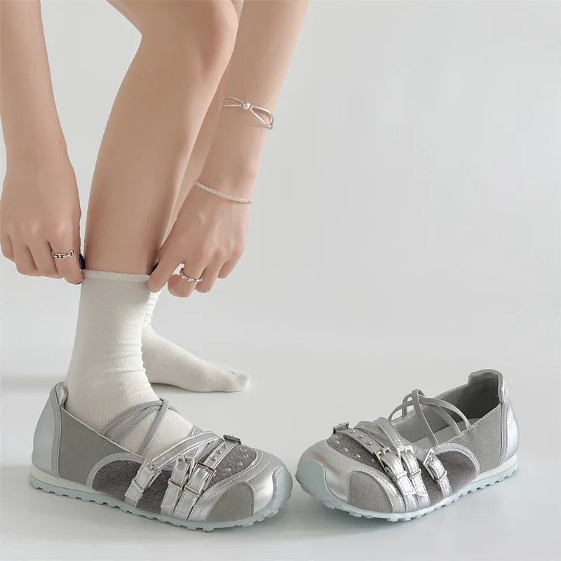 Casual Flat Shoes Comfortable Outside Shoes Round Toe High Quality Lightweight Single Shoes