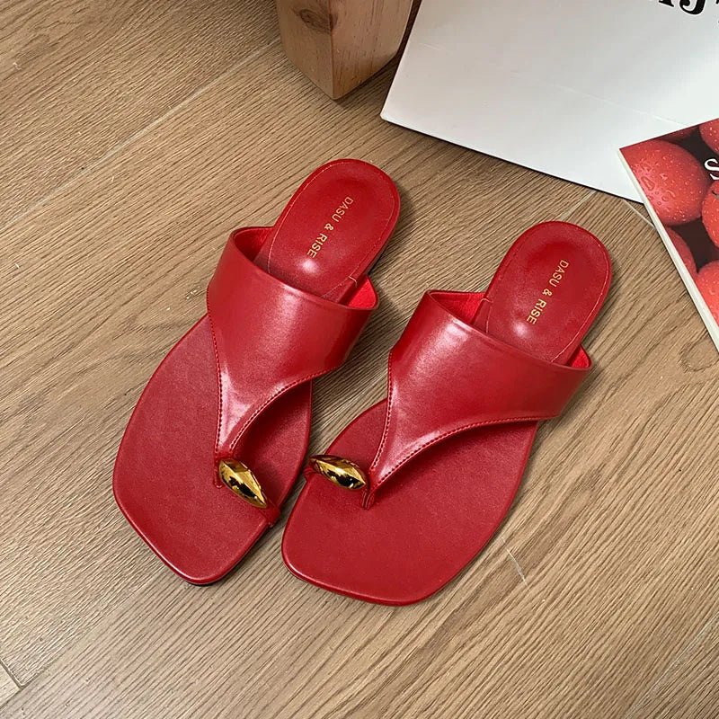 Beach Slides Flats Slippers Shoes Metal Flats Slippers Shoes Sandals Flip flops