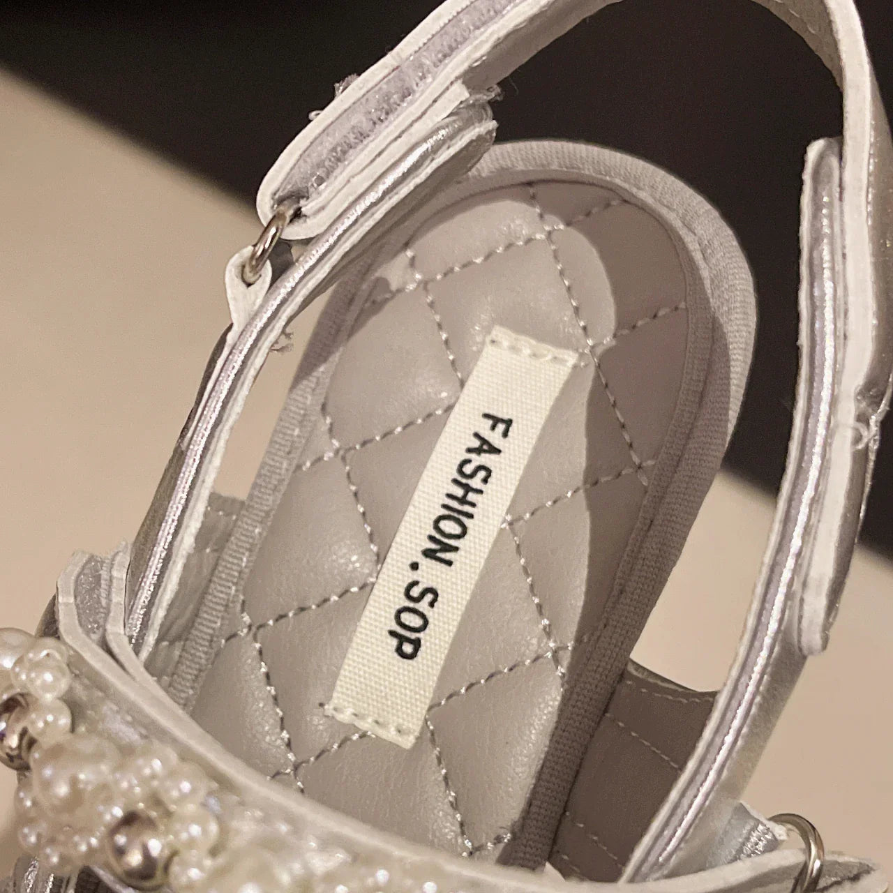 Pearl Bow Mary Jane Leather Shoes Flats Sandals Square Toe Slippers Lolita Mujer Zapatillas