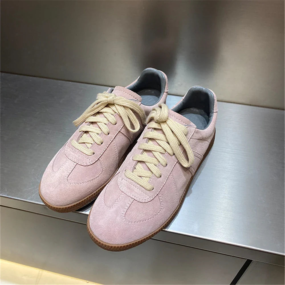 Genuine Leather Sneakers Cross-tied Comfort Casual Flats Shoes Woman High Quality Sport Shoes Sneakers