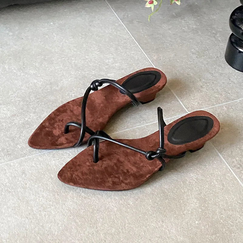 Pointed Toe Wedges Slippers Shallow Footwear Low Heel Slippers Shoes Flip flops Slides Sandals