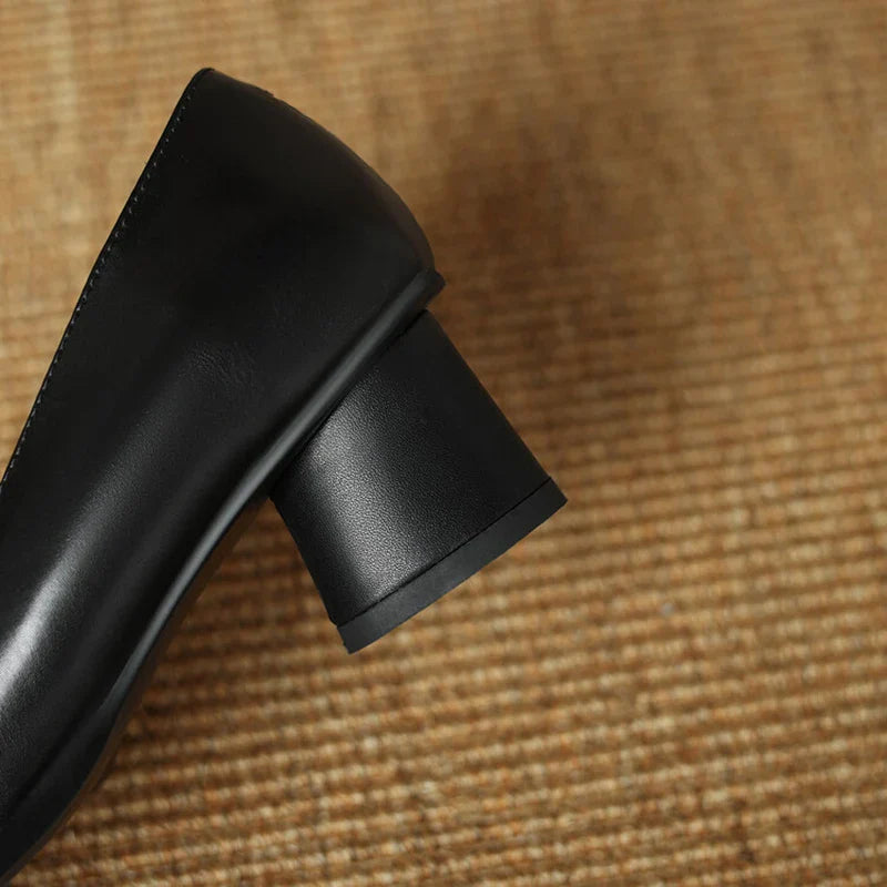 Cow leather pointed toe strange heel pumps