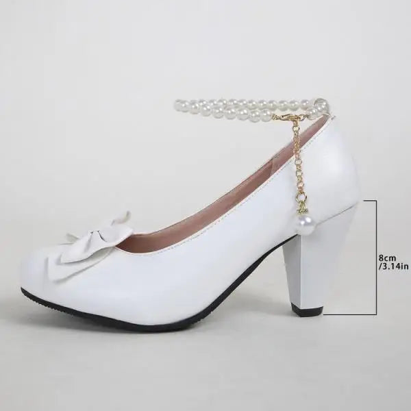 Bow-Knot Elegant Shallow Mouth Korean Shoes Pearl Decorateion Casual Sneakers Round Toe Heels Crystal Butterfly 2