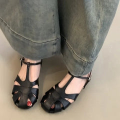 Retro Style Hollow Out Flats Sandals Party Dress Gladiator Shoes Zapatos De Mujer