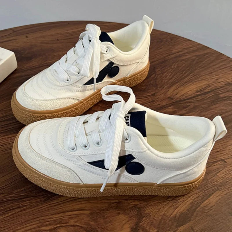 Thick Bottom Training Shoes Retro Mixed Color Students Sneakers Casual Concise Soft Soled Sports Shoes