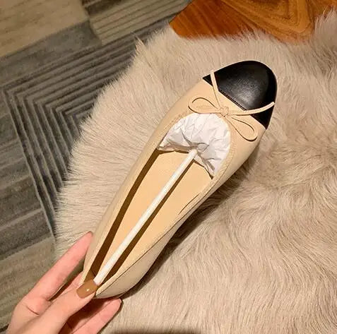 Mixed Color Silver Bowtie Ballets Round Toe Flats Office Slip On Loafers Tweed Cloth Ballerina Bridal Wedding Shoes