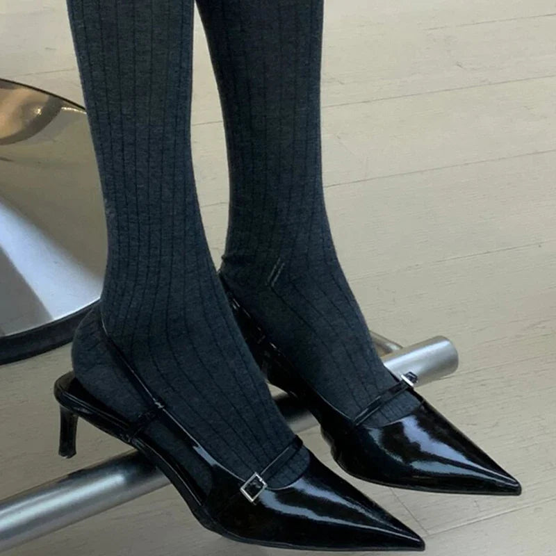 Pointed Toe High Heels Design Style Thin Heels Banquet Party Sandalias Shoes