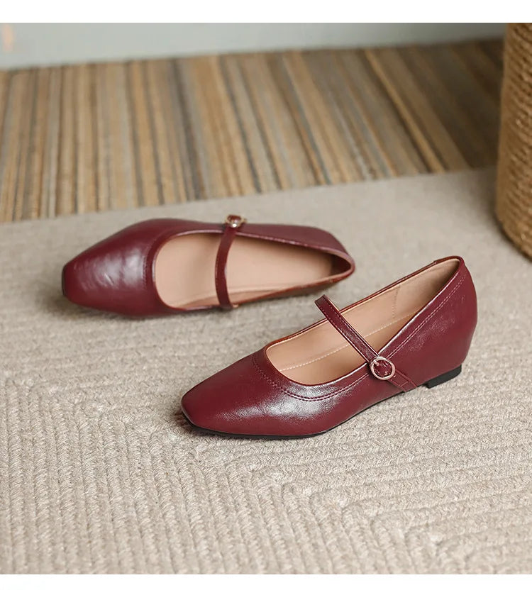 mary janes shoes woman height increasing flats soft leather ankle belt mocasines elevator shoes zapatos de mujer 2025