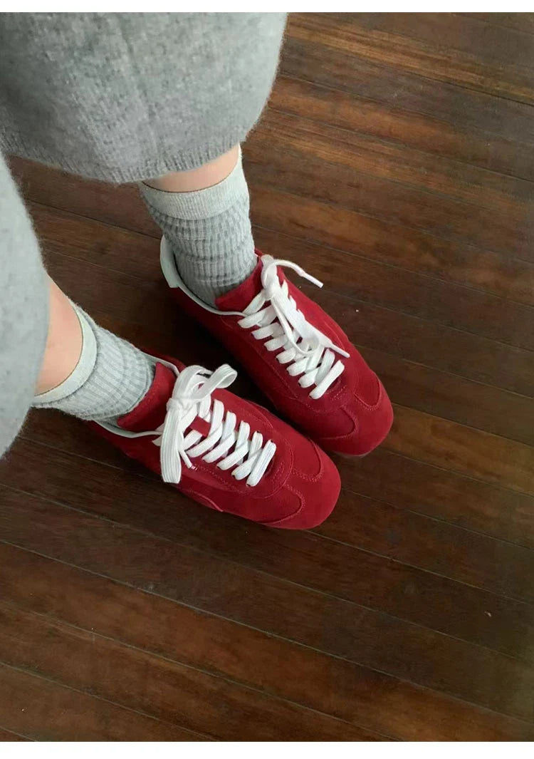 Sports Shoes Genuine Leather Thick-Soled Single Shoes 2025Retro Sports Forrest Gump German Training Shoes
