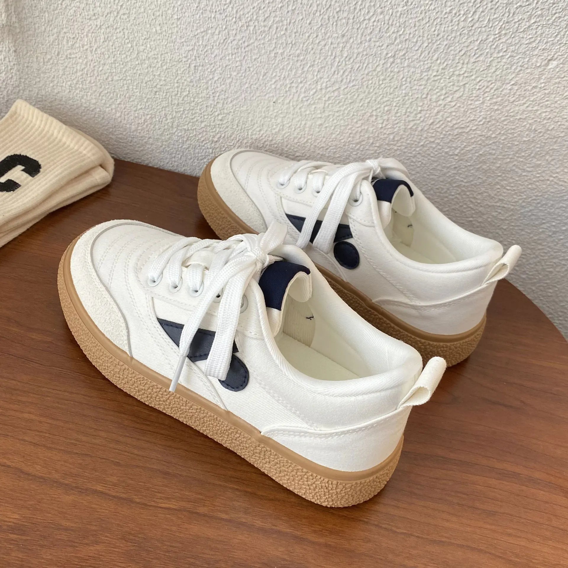 Thick Bottom Training Shoes Retro Mixed Color Students Sneakers Casual Concise Soft Soled Sports Shoes