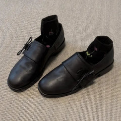 Leather Flat Shoes Outside Versatile Casual Loafers Concise Comfortable Soft Soled Flats