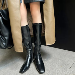 High Heels Simple Style Warm Slim Long Shoes Woman Thigh High Knight Boots