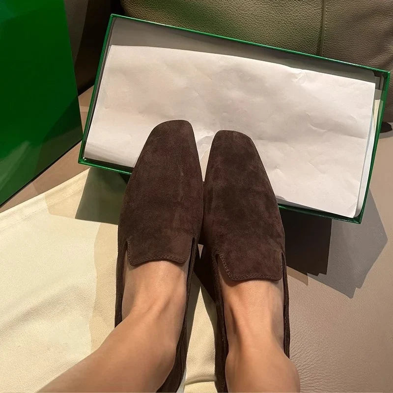 Loafers Comfortable Commuter Shoes Casual Flats Walking Schoenen Dames Sliders Square Head Flat Sho