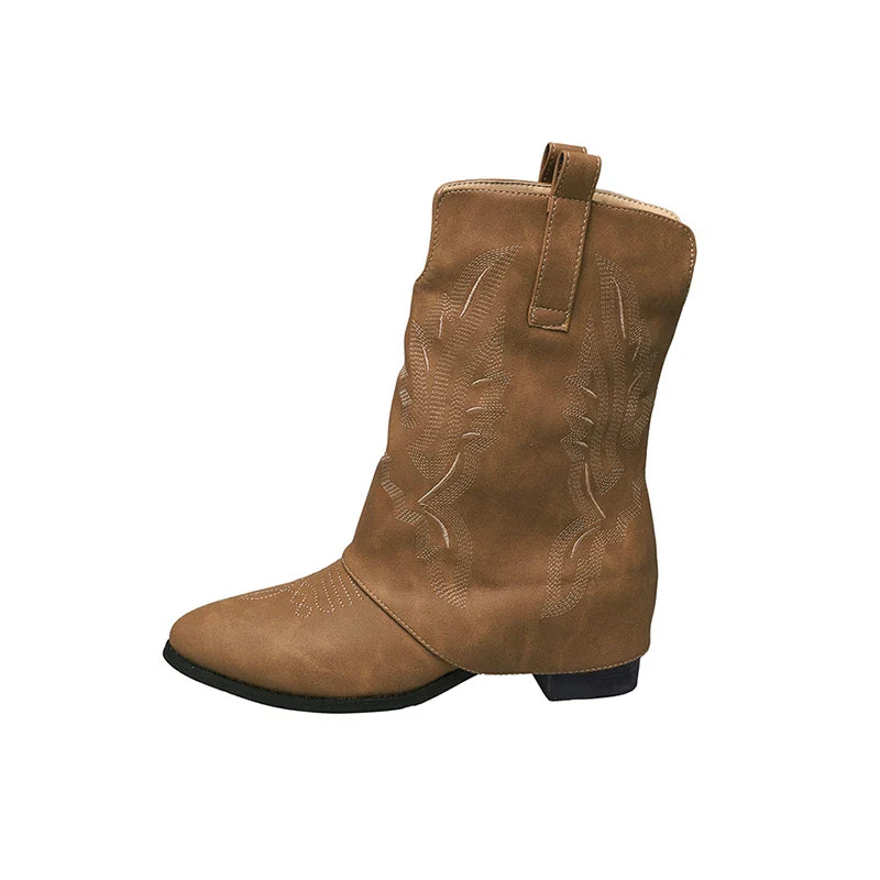 Pointed Toe Ankle Boots High Heels Shoes Brand Chelsea Boots Chunky Leather Shoes Mujer Botas