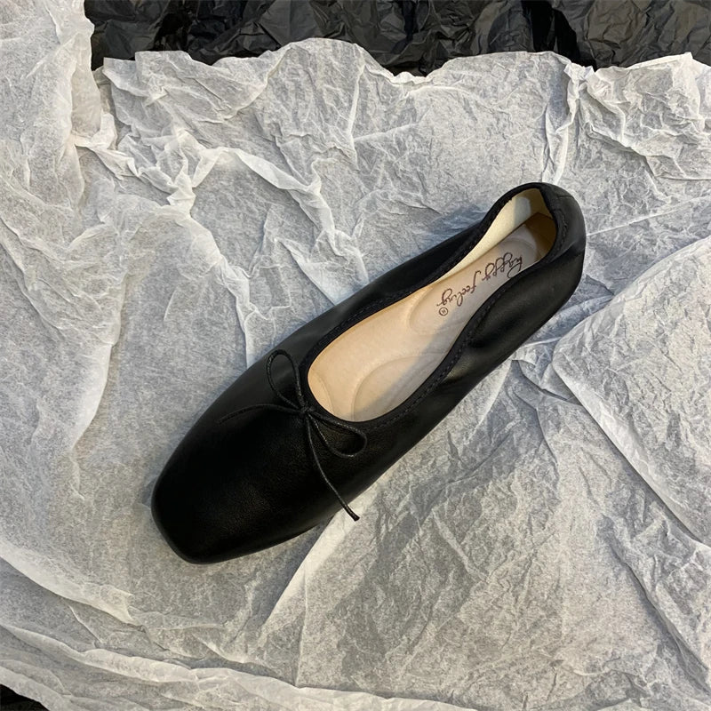 Flats Ballerina Shoes Brand Square Toe Flat Ballet Shoe Casual Slip On Loafers zapato