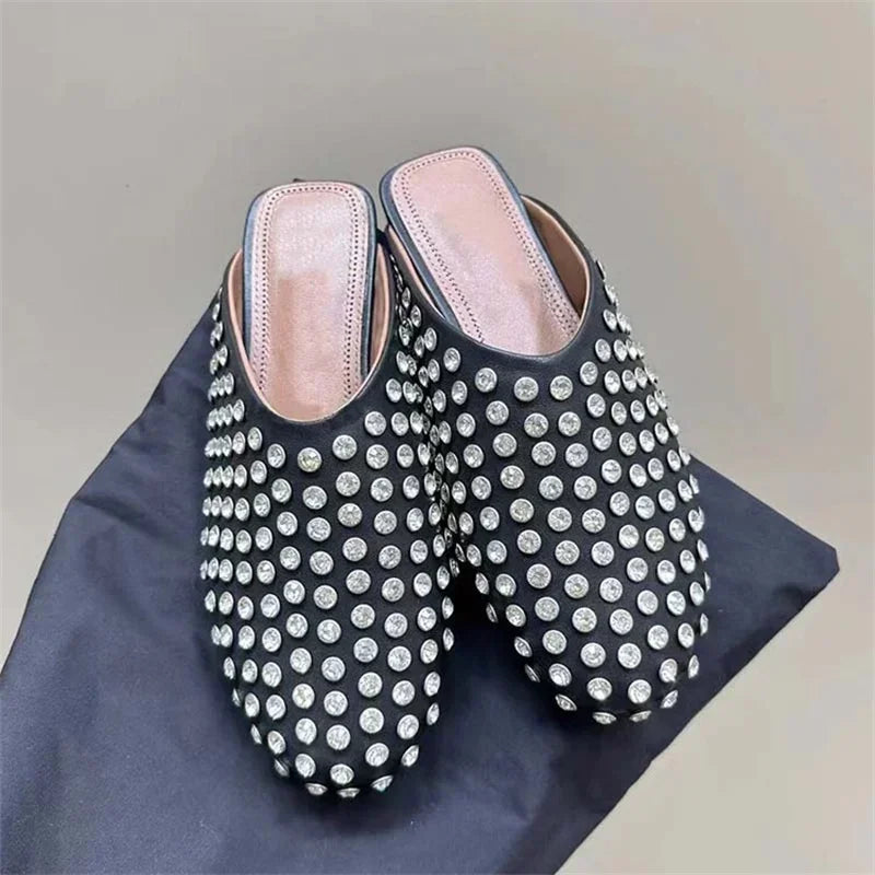 Casual Comfort Flat Mary Jane Single Shoes European and American Rivet Buckle Shoes Dance Shoes
