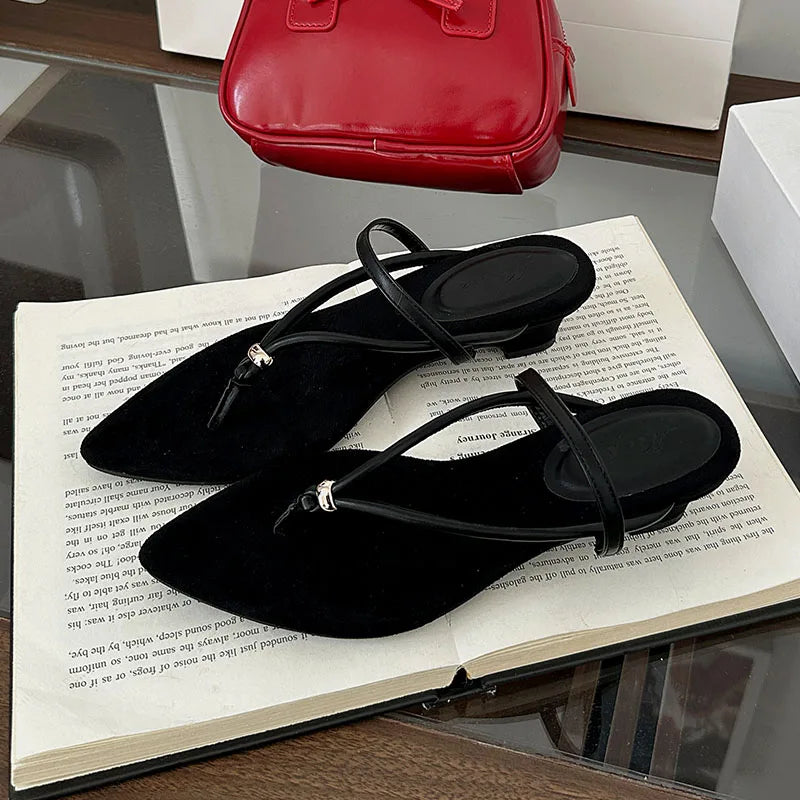 Flip flops Heeled Sandals Pumps Pointed Toe Low Heel Slides Slippers Shoes
