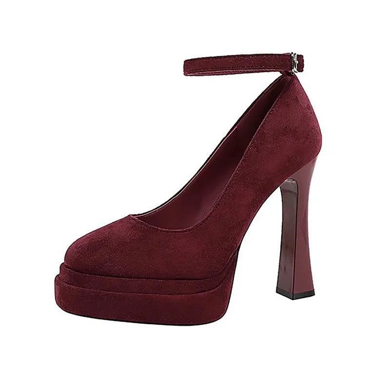 Nightclub Platform High Heel Mary Jane Shoes Elegant Shallow Buckle Shoes 2026 Party Dress Pumps