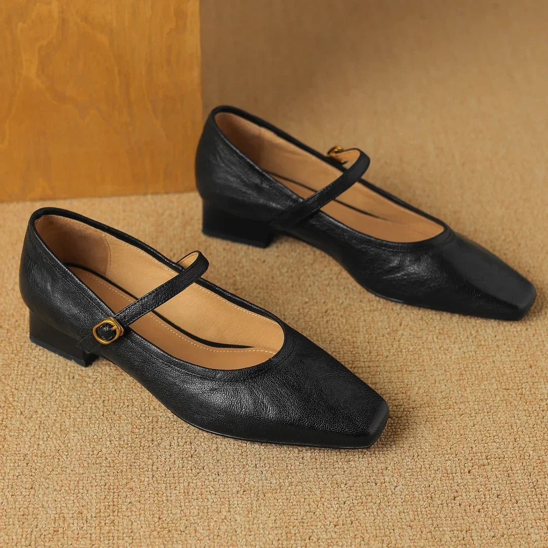 slip-on flats square toe elegant slim daily shoes