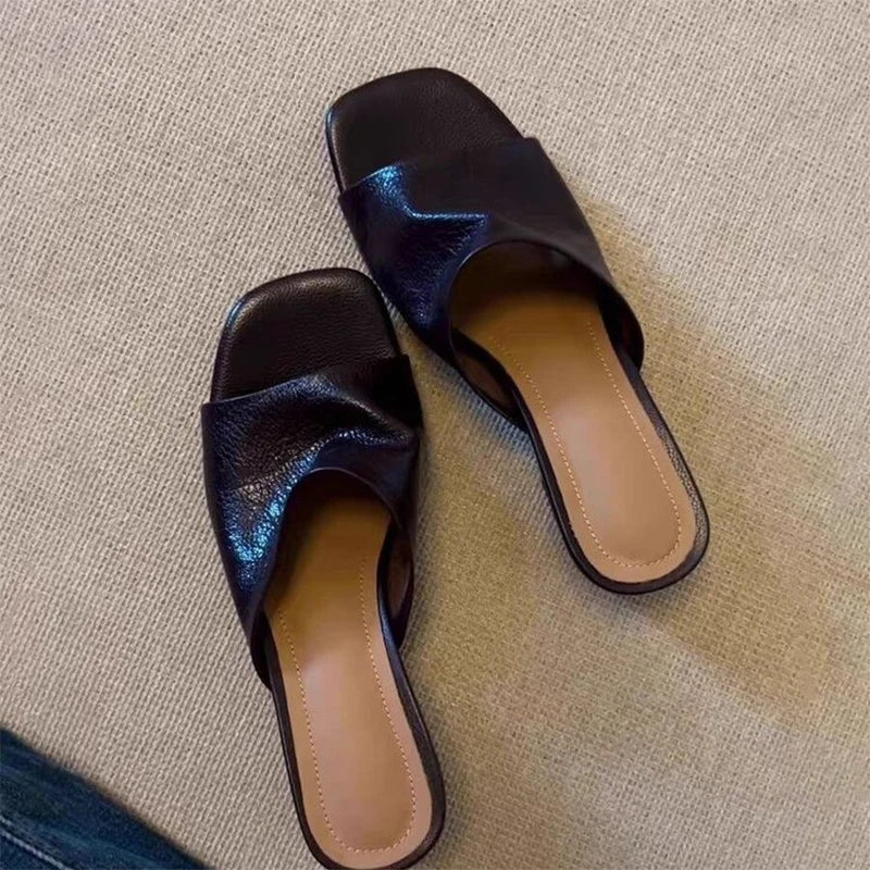 Elegant Sandals High Heels Slippers Brand Chunky Dress Open Toe Shoes Flip Flops Slides