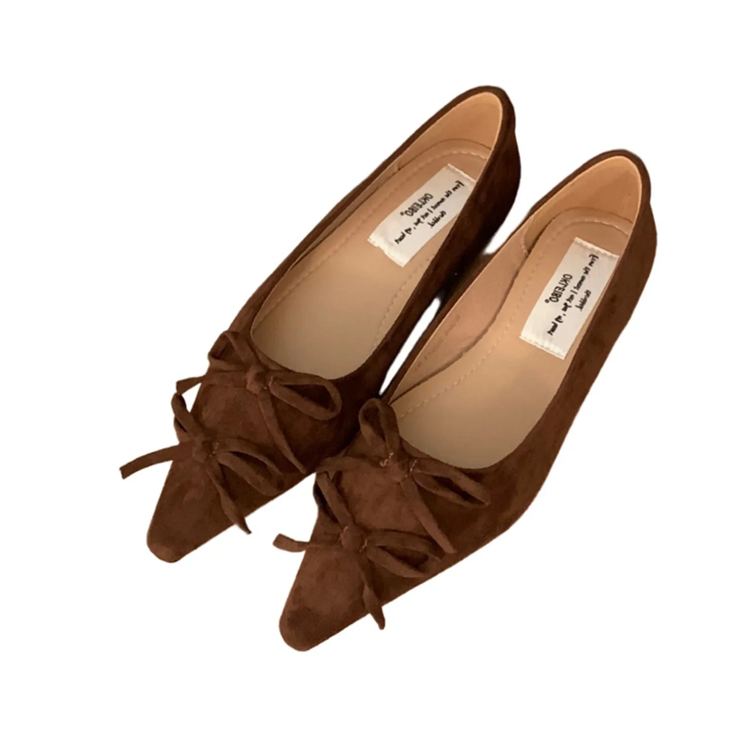 Shoes Bow-Knot Casual Sneakers All-Match Flats Shallow Mouth Pointed Toe Fall Boat Butterfly Comfortable Ret
