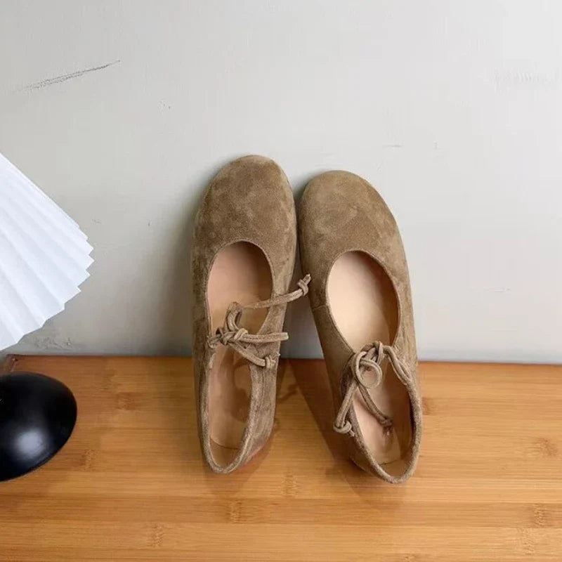 Lace Up Mary Janes Flats Shoes