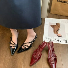 Shoes Slingbacks High Heels Mary Janes Dress Pumps Pointed Toe Buckle Strap Thin Heels Shoes