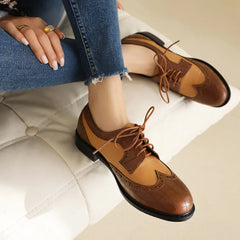 Shoes British Style Low Heels Oxfords Modis Casual Sneakers All-Match Mixed Colors Preppy