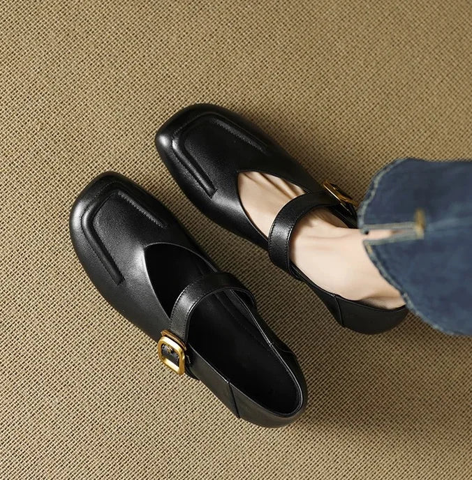 Strange Low Heels Flats Woman Buckle Strap Mary Janes Round Toe Flats Loafers Femme Slip On Barefoot Mocassines Mujer Boat Shoes
