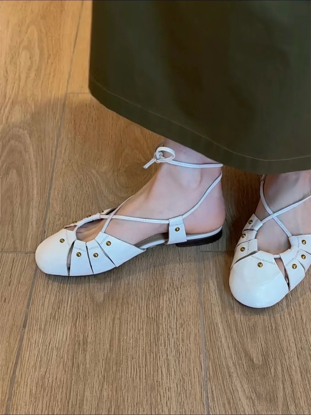 Flat Sandals Woman Slippers Slingback Trend Dress Shallow Soft Leather Comfort Sandalias