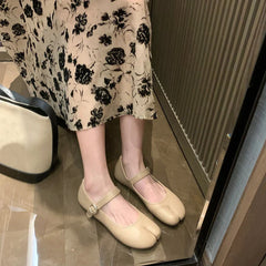 Split Toe Tabi Shoes Buckle Mary Janes Shoes Flats chaussure femme Leisure Shoes zapatos de mujer