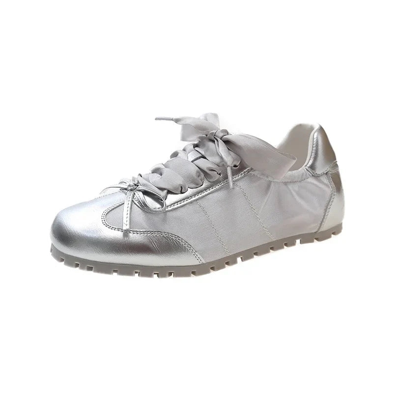 Sneakers Flats Shoes Comfort Lace Up Non Slip Flats Outdoor Walk Shoes
