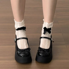 Platform Thick High Mary Jane Shoes Banquet Party Pumps Elegant Dress Leather Shoes