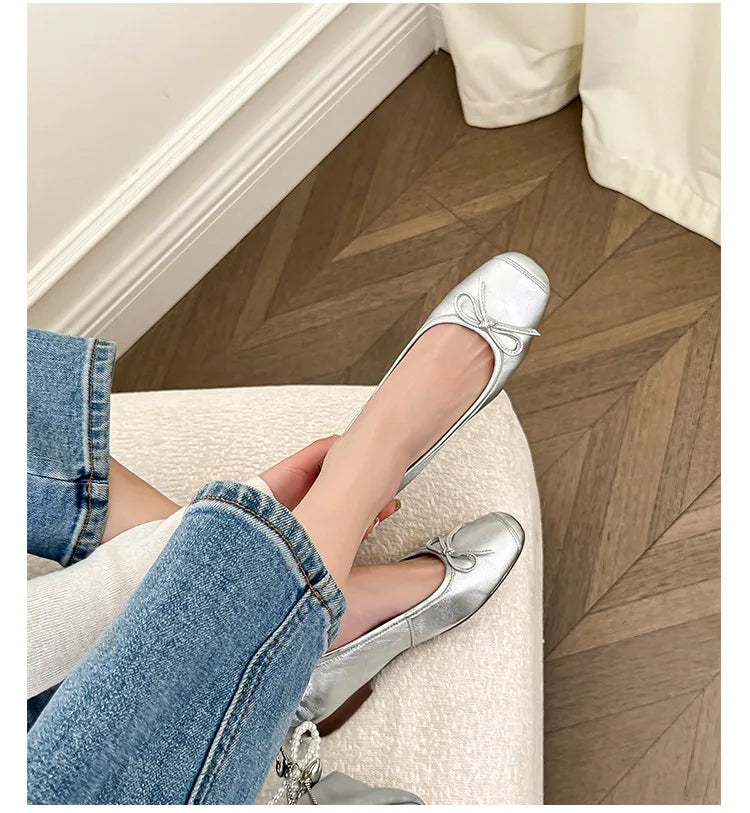and ballet flat shoes work professional leather single shoes shoes ladies