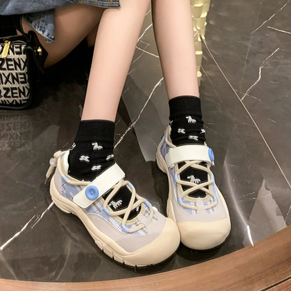 Pumps Mary Janes Wedges Shoeslace Sweet Cute Lolita Pumps Trend Casual Elegant Shoes