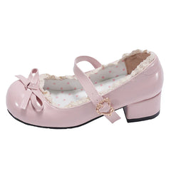 JK Mary Jane Shoes Causal Shallow Butterfly-knot Shoes Leather Shoes
