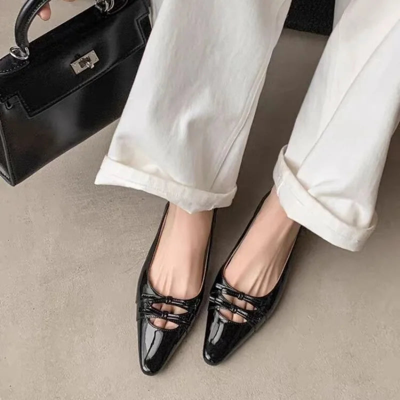 Cover Toe Butterfly-knot Low Heel Stripper Party Sandalias