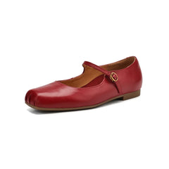 Womens Casual Flats Shoes Genuine Leather Mary Janle Shoes Moccasins Walking Lofers Shoess Retro Flats