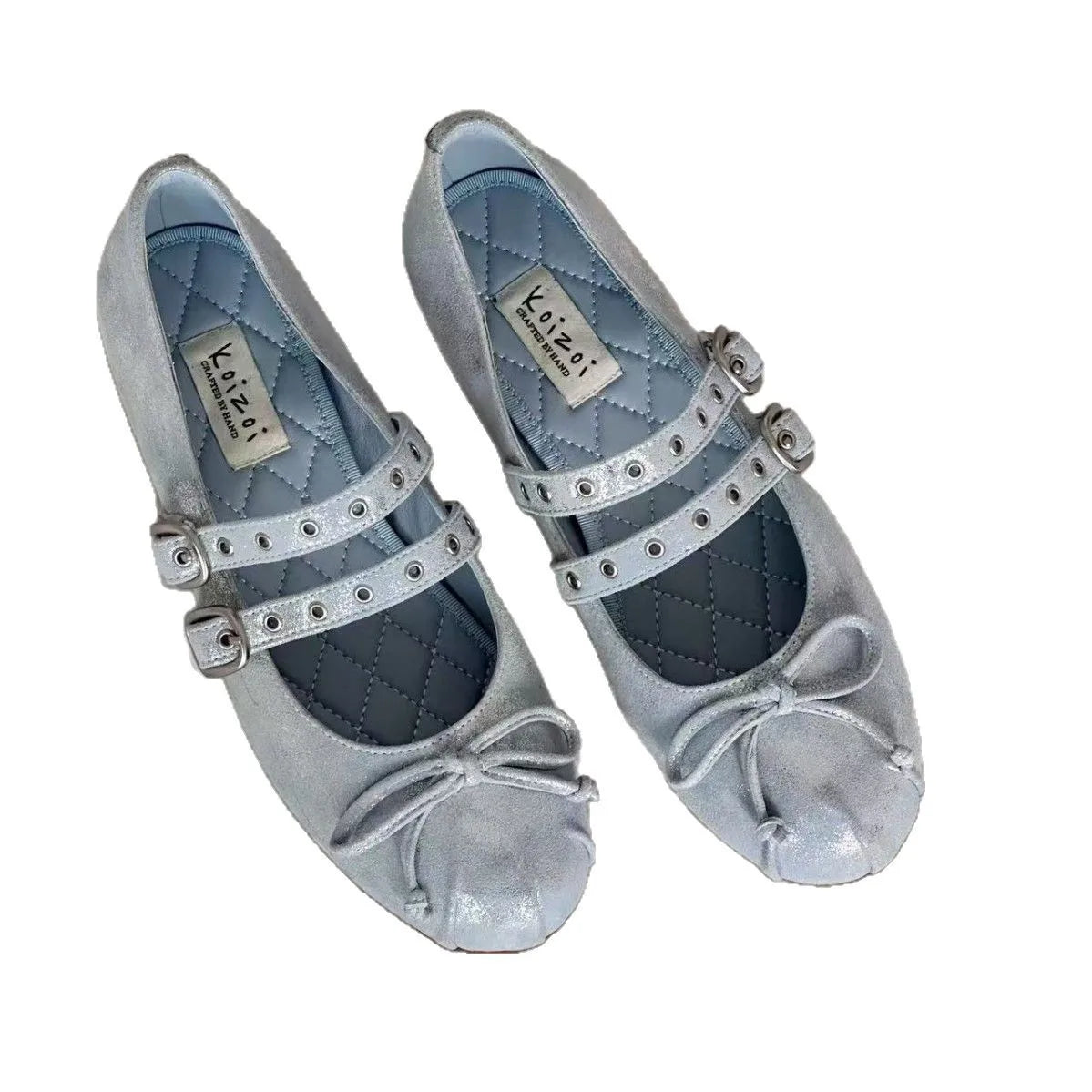 Genuine Leather Bow Mary Jane Shoes Shallow Ballet Style Shoes Outdoor Casual Comfortable Flat Shoes