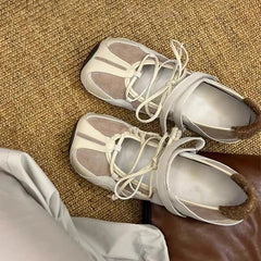 Sport Shoes Flats Sneaker Loafers Shoes Lace Up Ballet Running Zapatillas Mujer