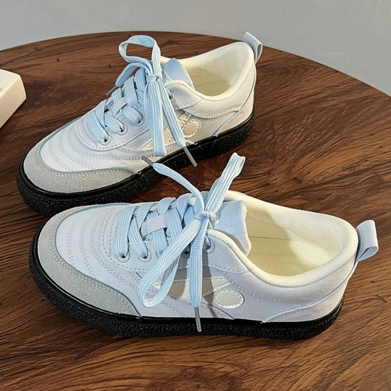 Thick Bottom Training Shoes Retro Mixed Color Students Sneakers Casual Concise Soft Soled Sports Shoes