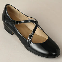 genuine leather double metal belt cross strap slip-on flats daily single shoes soft comfortable casual daily shoe