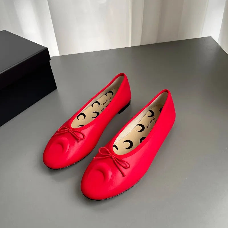 Knot Flat Bot Single Shoes Slip-On Ballet Shoes Mary Janes Casual Footwear