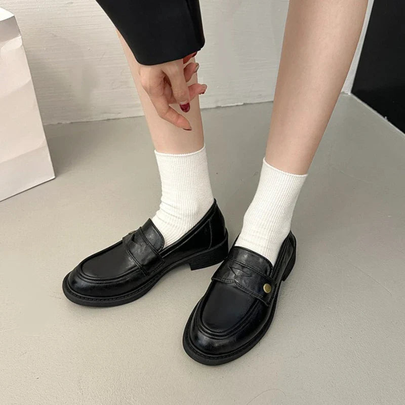 Flat Shoes Mary Jane Shoes Hot Sale Simple Causal Uniform Shoes Thick Bottom Non-slip