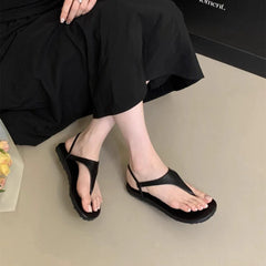 Clip Toe Gladiator Sandals Casual Beach Vacation Shoes Elegant Dress Flats Sandalias