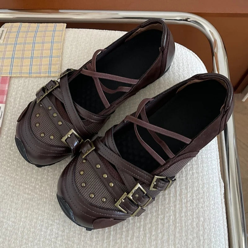 Casual Flat Shoes Comfortable Outside Shoes Round Toe High Quality Lightweight Single Shoes