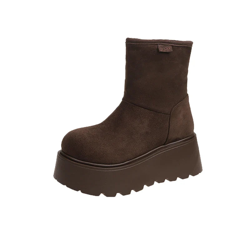 Furry Warm Cotton Snow Boots Comfort Shoes Concise Platform Thick Bottom Short Botas De Mujer