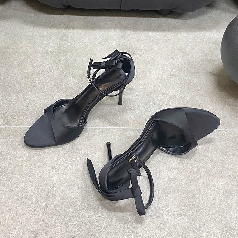 Butterfly-Knot Footwear Pumps High Heels Shoes Pointed Toe Thin Heels Shoes 2025