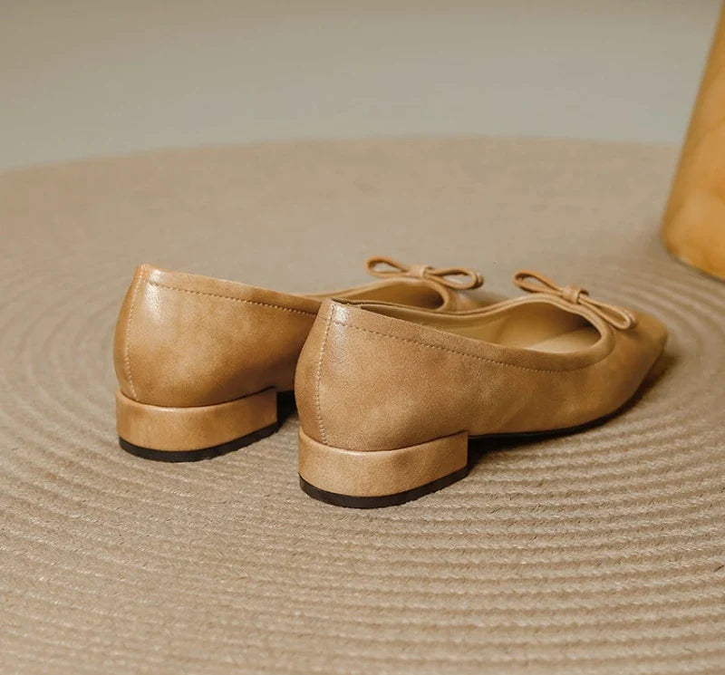 Single Shoes Retro Simple Mary Jane Square Head Shallow Mouth Comfortable Soft Leather Shoes