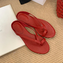 Low Heel Slippers Flip flops Shoes Round Toe Heeled Slippers Shoes